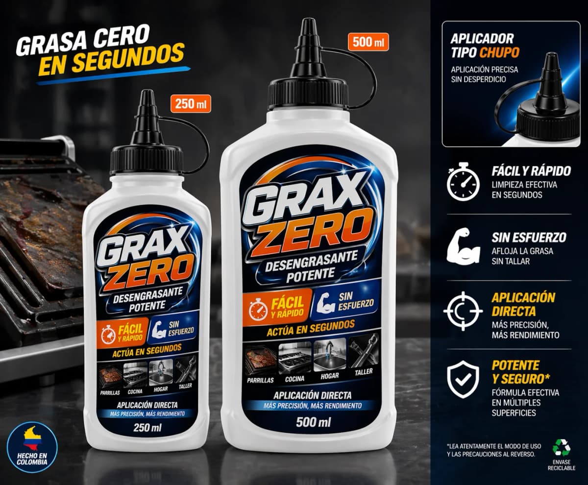 GRAX ZERO Desengrasante Potente — presentaciones 250ml y 500ml